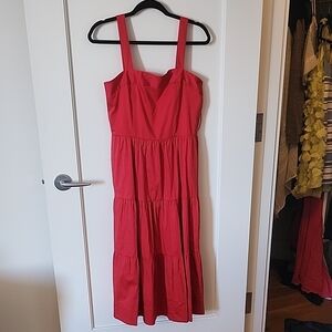 Alice + Olivia Vibrant Red Midi Dress